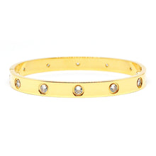 ESBG 7462: Hard Gold Plated 6.1mm 10-Drill Bangle w/ Free Screwdriver