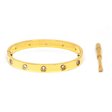 ESBG 7462: Hard Gold Plated 6.1mm 10-Drill Bangle w/ Free Screwdriver