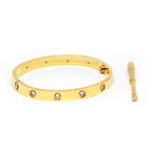 ESBG 7462: Hard Gold Plated 6.1mm 10-Drill Bangle w/ Free Screwdriver