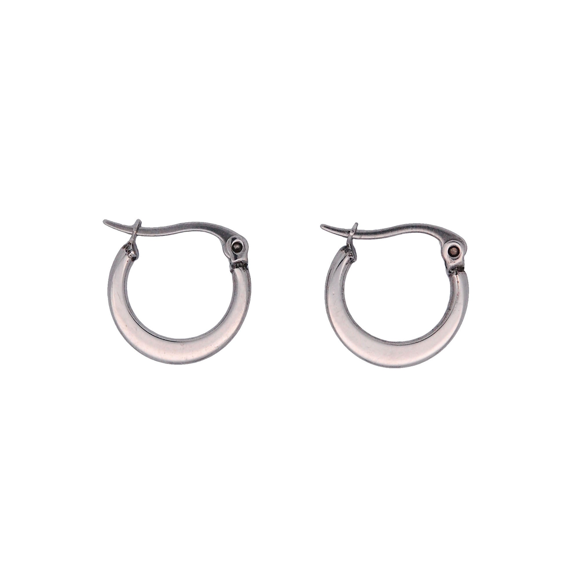 ESE 7604: Flat White Hoop Earrings (15mm)