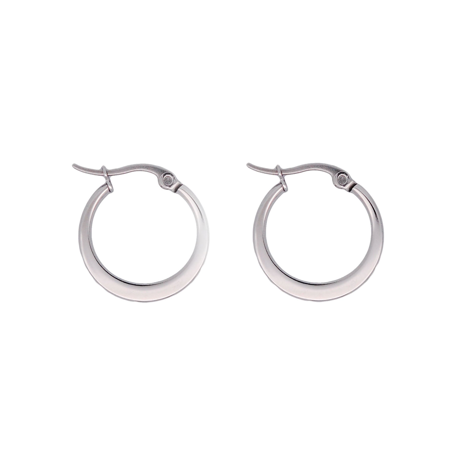 ESE 7605: Flat White Hoop Earrings (20mm)