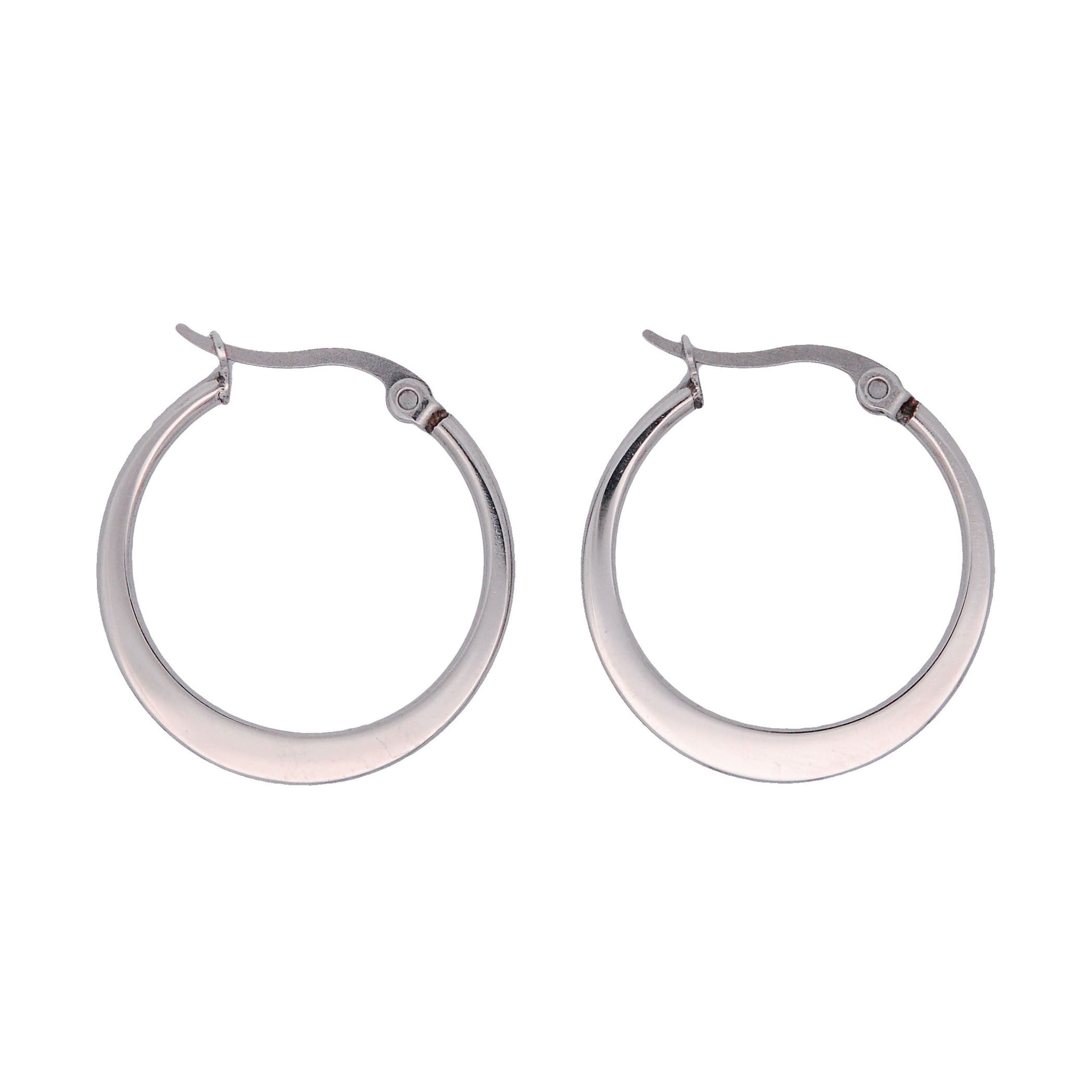 ESE 7606: Flat White Hoop Earrings (25mm)