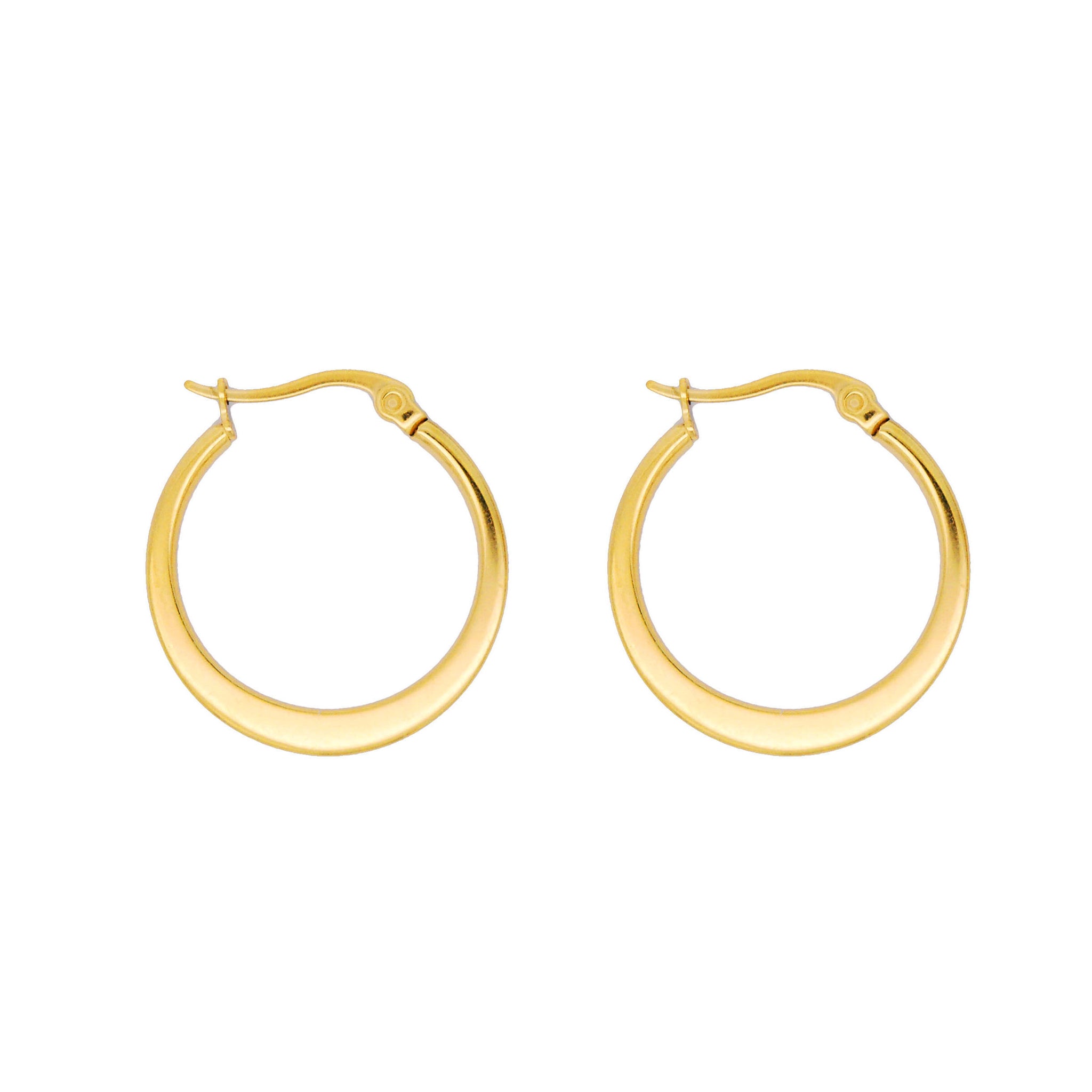 ESE 7610: Gold-Plated Flat Hoop Earrings (25mm)