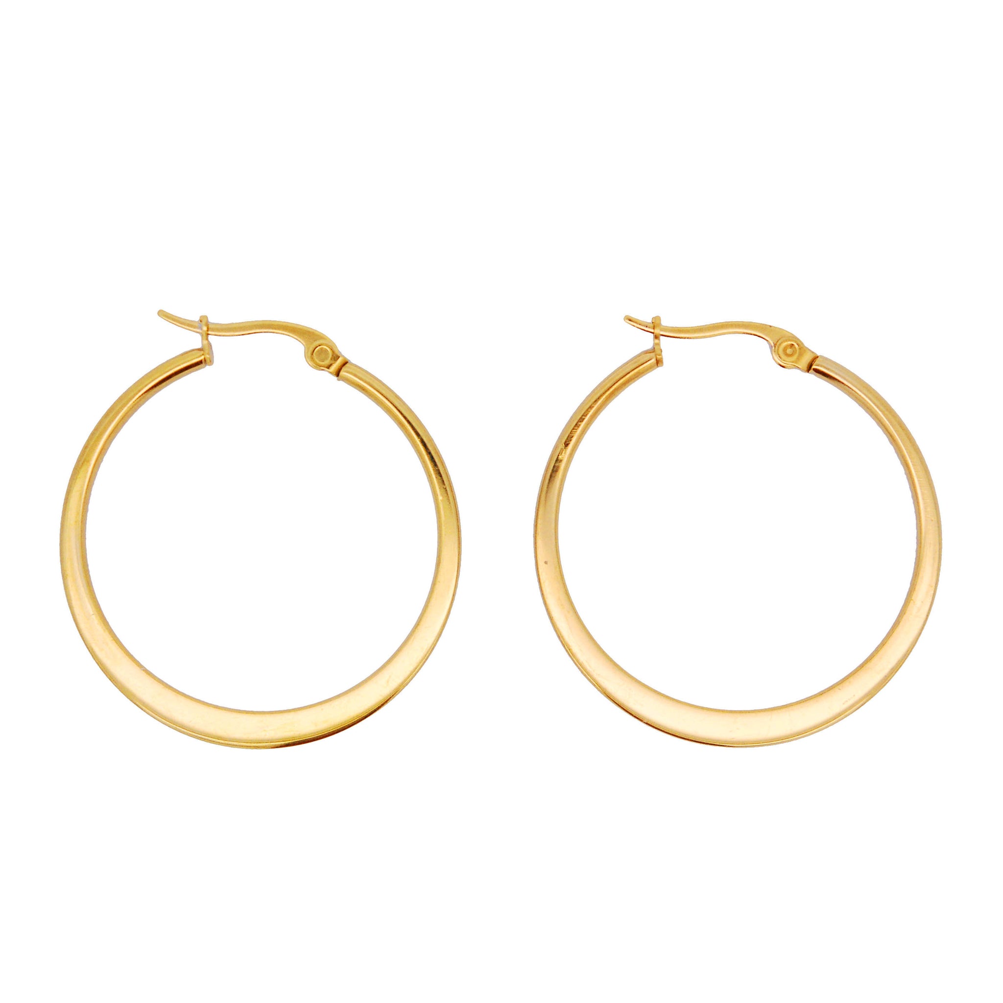 ESP 7611: Gold-Plated Flat Hoop Earrings (35mm)