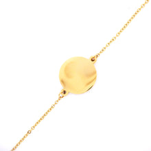 ESBL 7612: Adjustable Gold-Plated 18mm Circle Tag Bracelet w/ Free Face Engrave