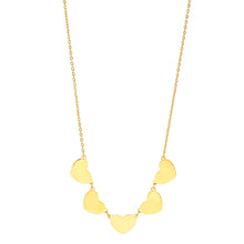 SET 7624: Gold-Plated 4-Flat Heart Necklace & IPG Flat Heart Earrings Set