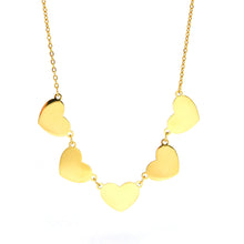 SET 7624: Gold-Plated 4-Flat Heart Necklace & IPG Flat Heart Earrings Set