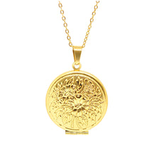 ESN 7634: All IPG 27mm Open-Able European Circle Locket Necklace