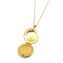 ESN 7634: All IPG 27mm Open-Able European Circle Locket Necklace