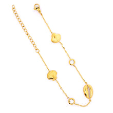 ESBL 7641: Gold-Plated Delicate Crystals & Seashells Bracelet
