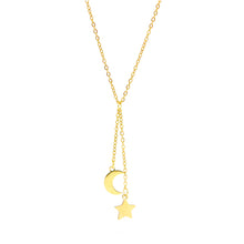 SET 7646: Gold Plated Simple Moon & Stars Necklace & Earrings Set