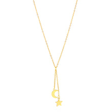 SET 7646: Gold Plated Simple Moon & Stars Necklace & Earrings Set