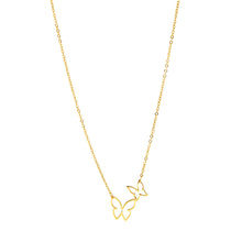 SET 7647: Gold Plated Mother & Baby Butterfly Outline Necklace & Earrings Set