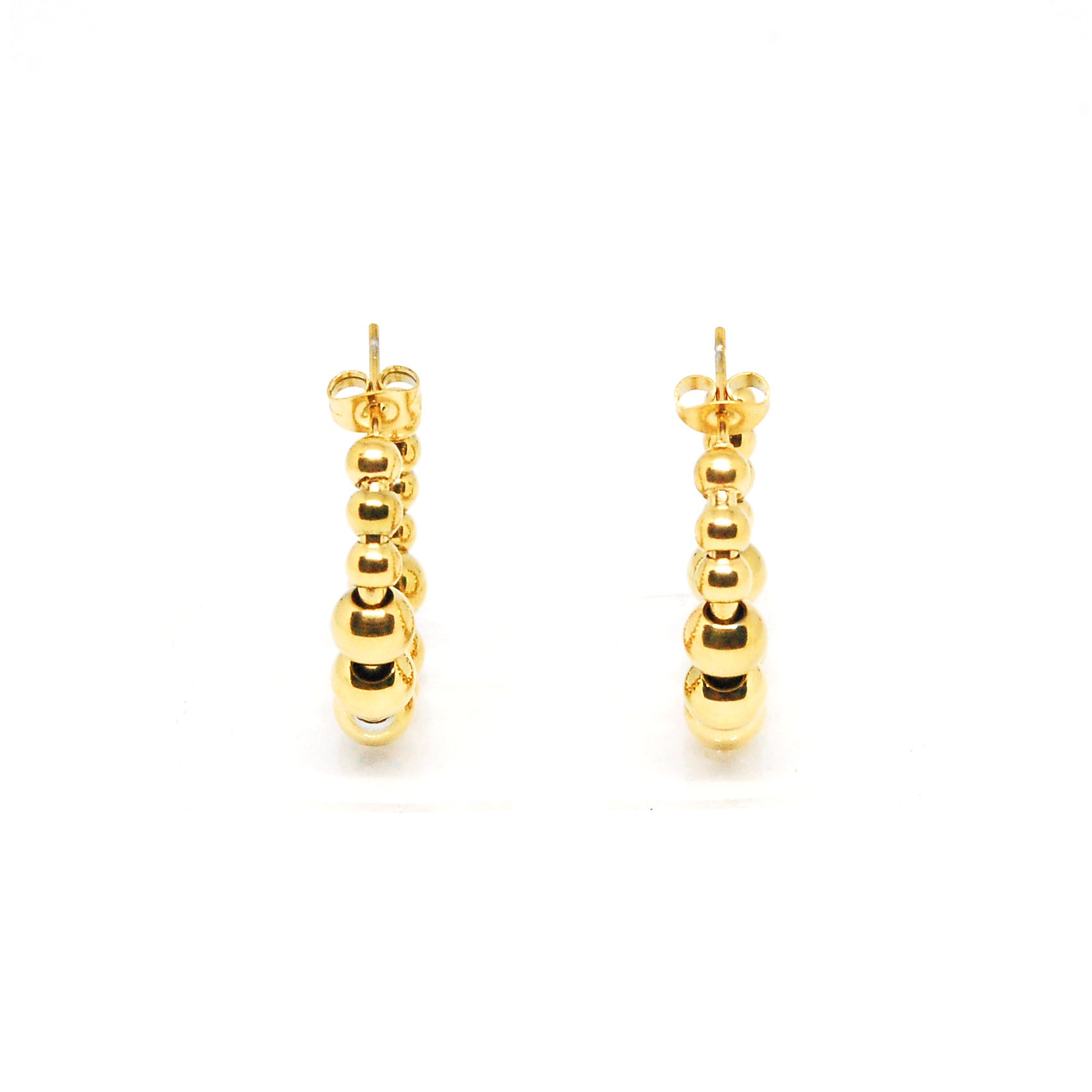 ESE 7696: Gold-Plated XL Multi-Hoop Ball earrings (25mm)