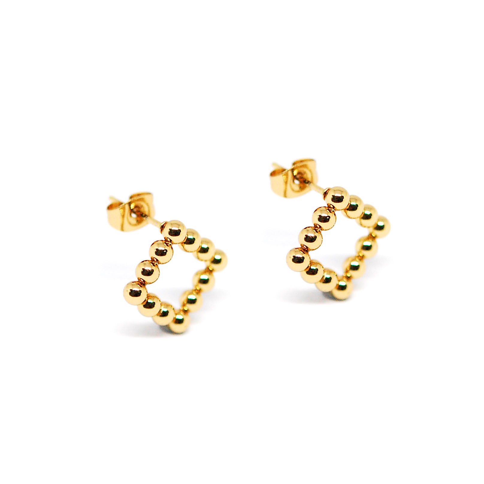 ESE 7699: All IPG Multi-Ball Square Earrings (12mm)
