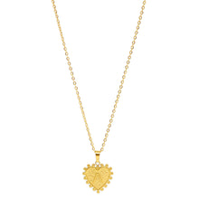 Gold-Plated Letter Accented Heart (18x20mm) Necklace w/ 18