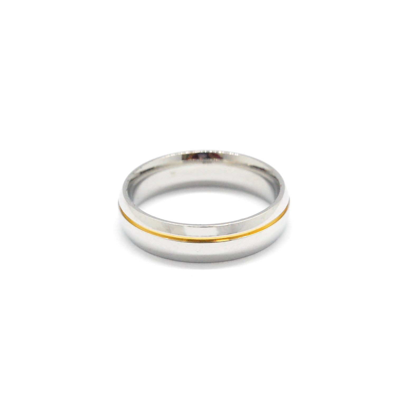 ESR 7221: Jane Glossy Offset Gold Plated Groove Ring