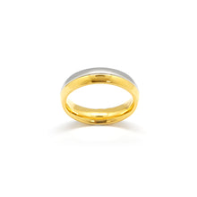 ESR 7340: Gracie Half White + Half Gold Plated Glossy Band