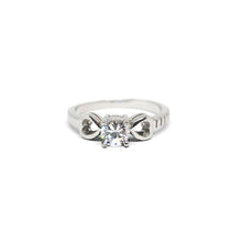 ESR 7279: Angelave 4mm Cz Solitaire w/ Double Heart Accents