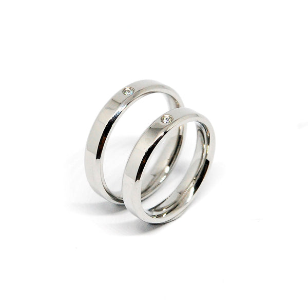 ESR 7861: Kate Glossy 4mm Flat CF Ring w/ 1 Cz Ctr – EMO Jewelry ...