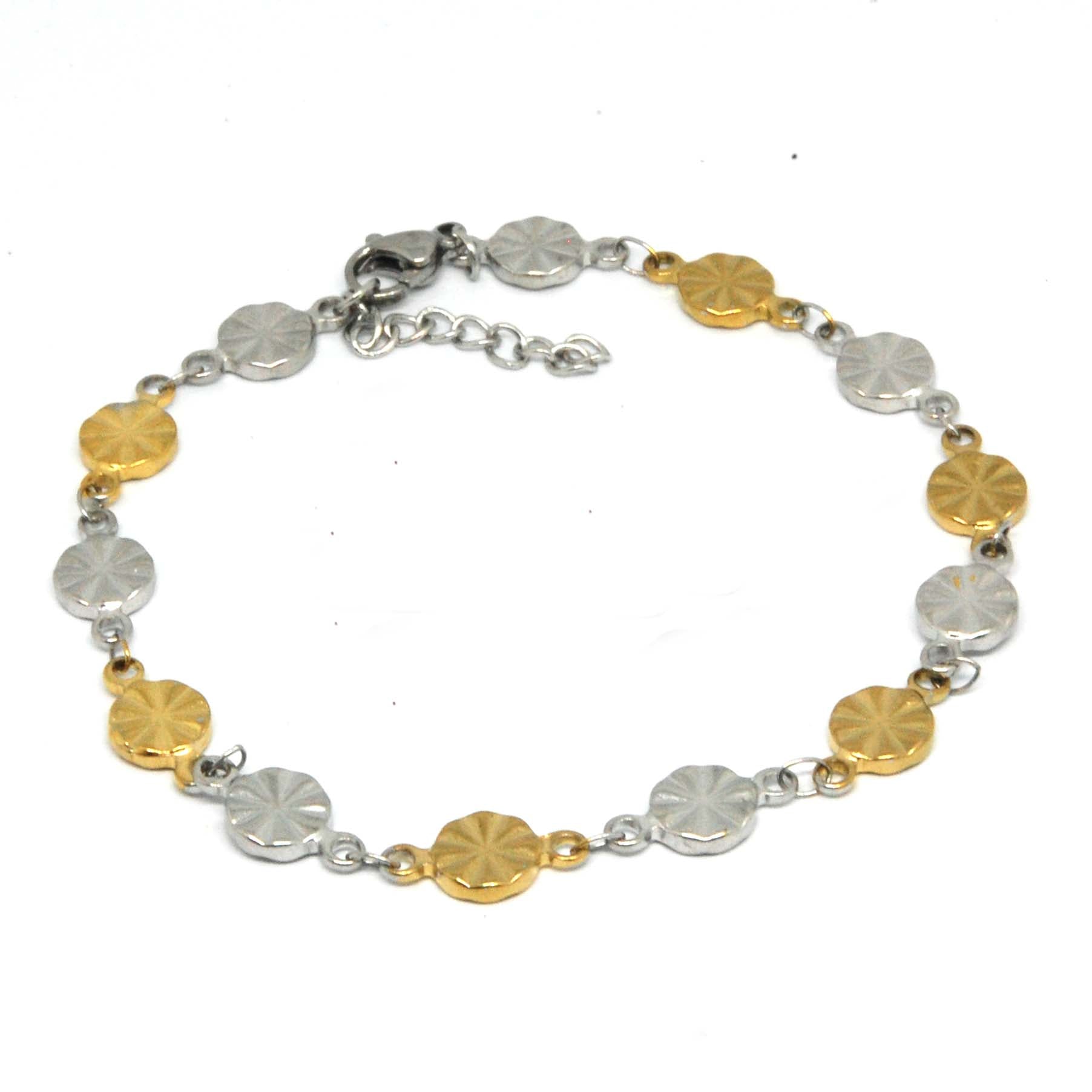 ESA 6296: 2-Tone Wheel of Fortune Anklet