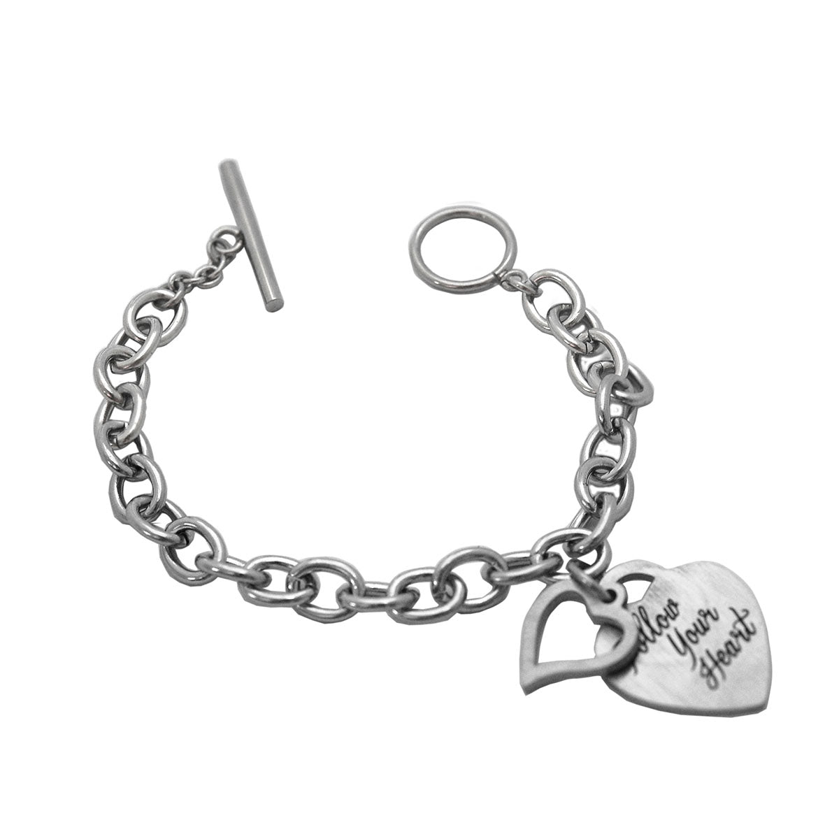 ESBL 5339: Follow Your Heart Double Love Large Link Bracelet