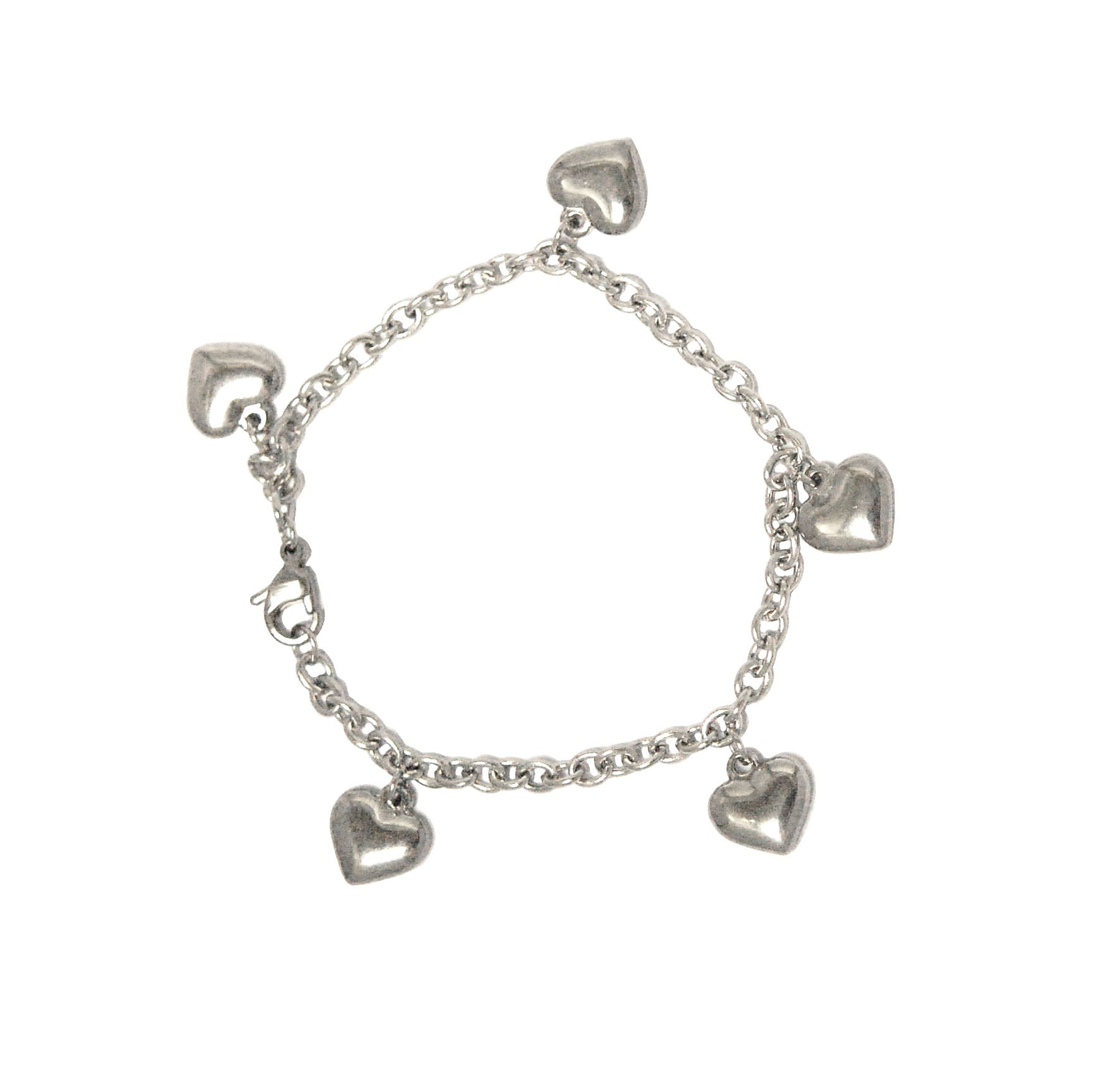 ESBL 5688: Five Heart Charm Bracelet