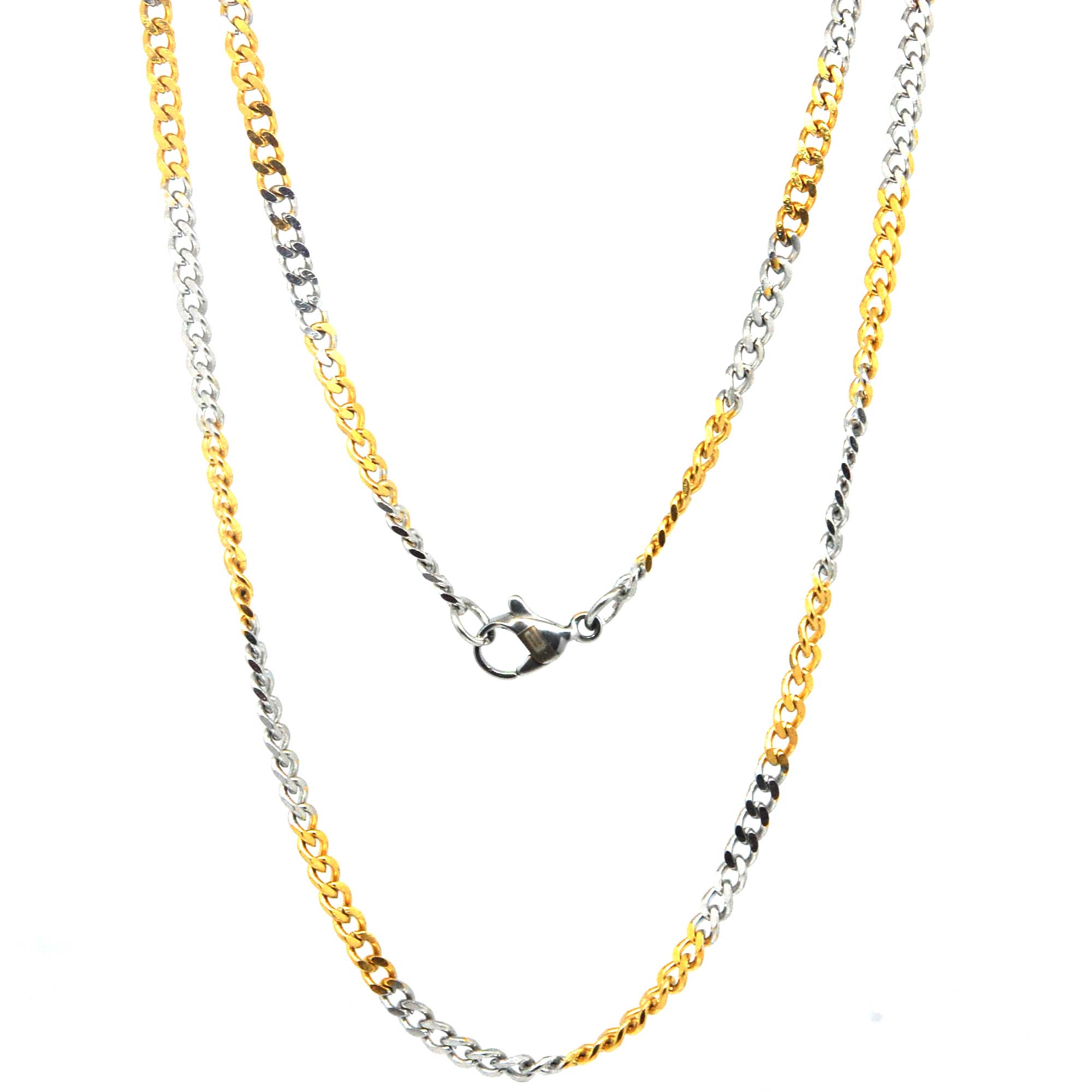 ESCH 6136: 19" 2-Tone Matte Cuban Link Chain (2mm)