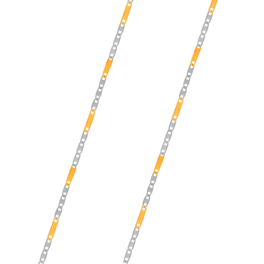 ESCH 6396: 19" 2-Tone Money Bar Chain (2mm)
