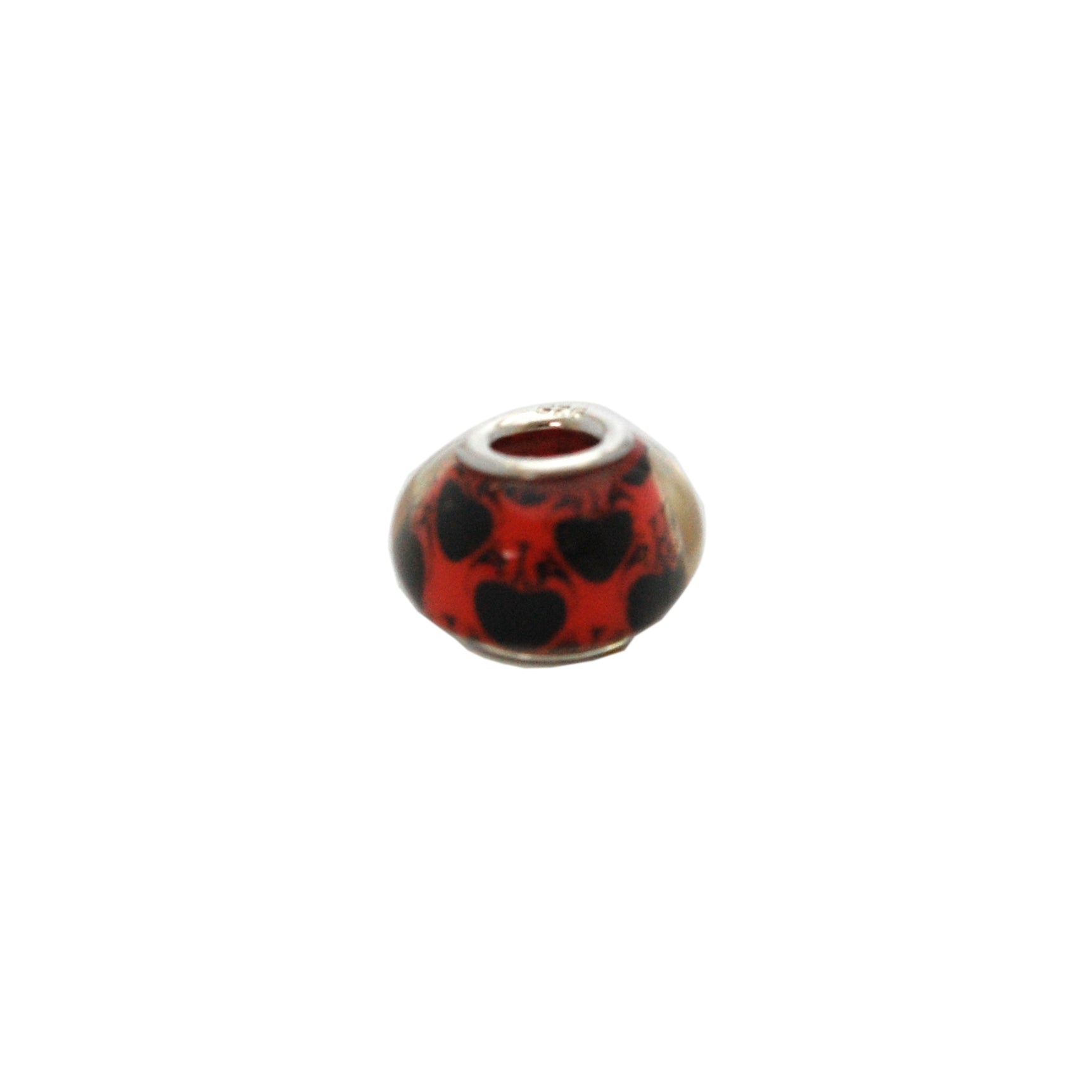 ESCM 4796: Pendant-Bracelet Murano Princess Of Hearts (Black, Red)