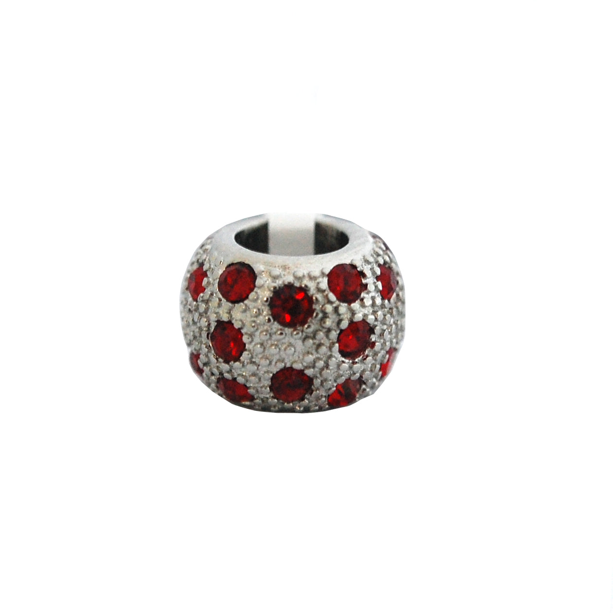 ESCM 4842: Pendant-Bracelet Red Cubic Zirconia-Studded Dotted Charm