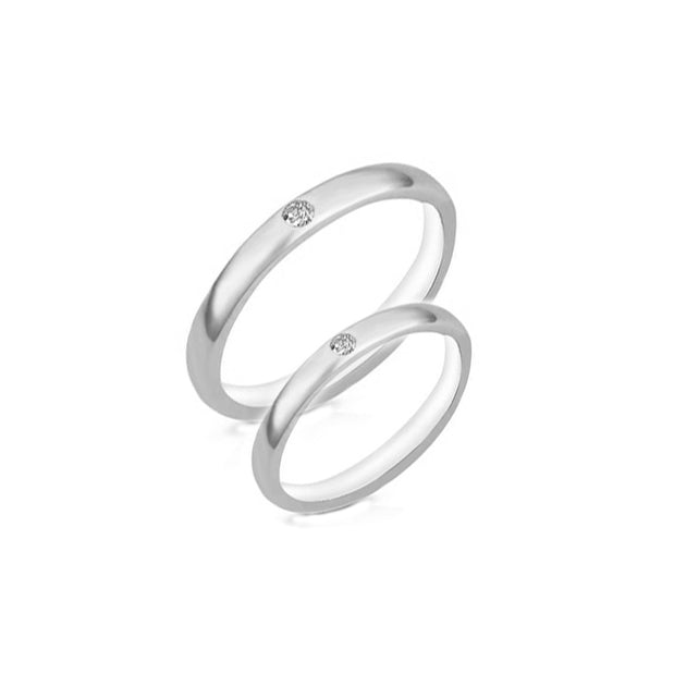 ESR 7860: Eileen 3mm Ultra-Thin Glossy Ring w/ 1 Mini Cubic Zirconia