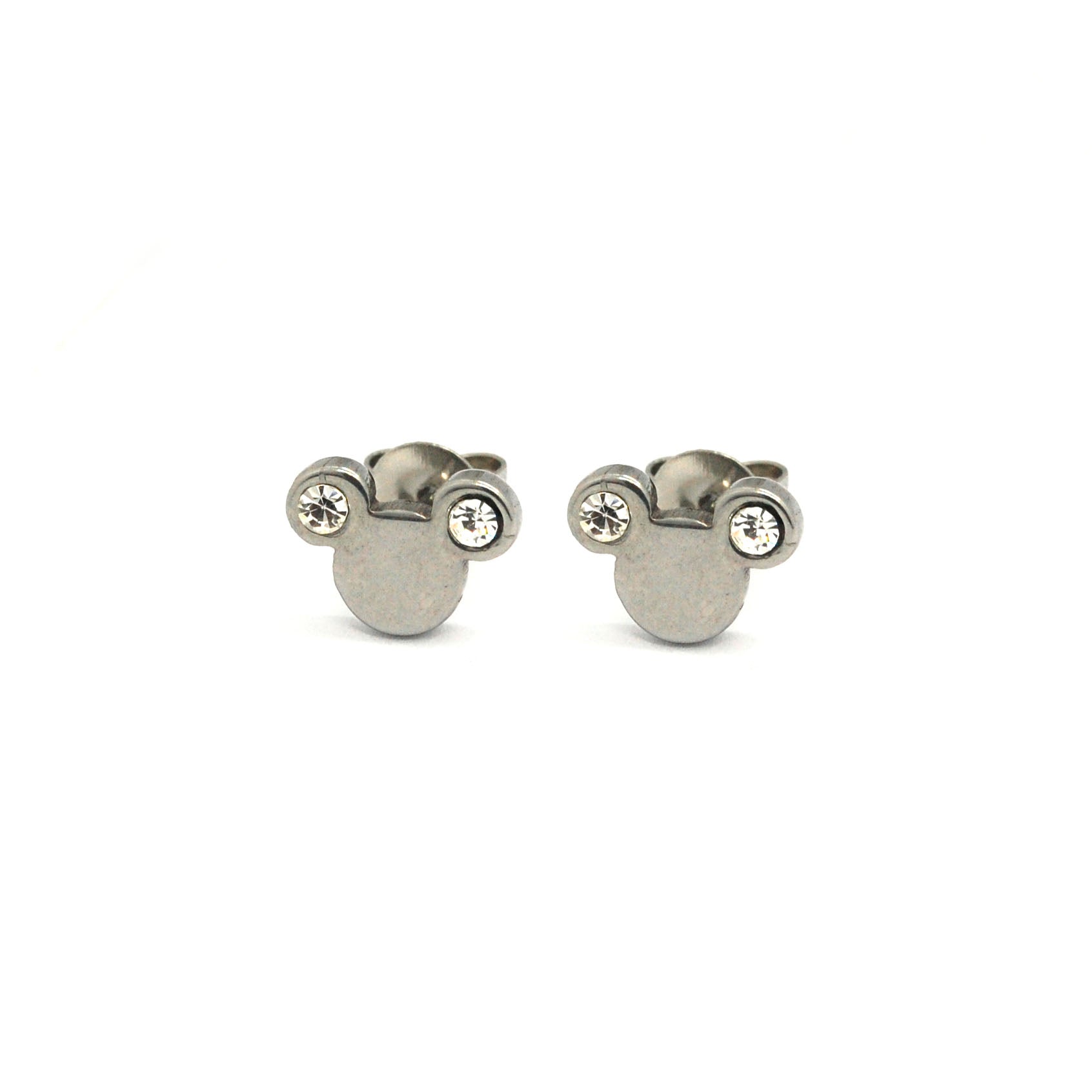 ESE 5816: Mickey Mouse Studs w/ Cubic zirconia Ears