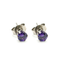 ESE 7597: Purple Rain 4mm Circle Cubic zirconia Studs