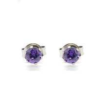 ESE 7597: Purple Rain 4mm Circle Cubic zirconia Studs