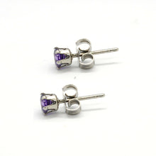 ESE 7598: Purple Power S/S Circle Cz Studs (5mm)