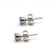 ESE 7597: Purple Rain 4mm Circle Cubic zirconia Studs