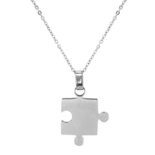 ESN 6085: Couple Jigsaw Necklace w/ 17.5