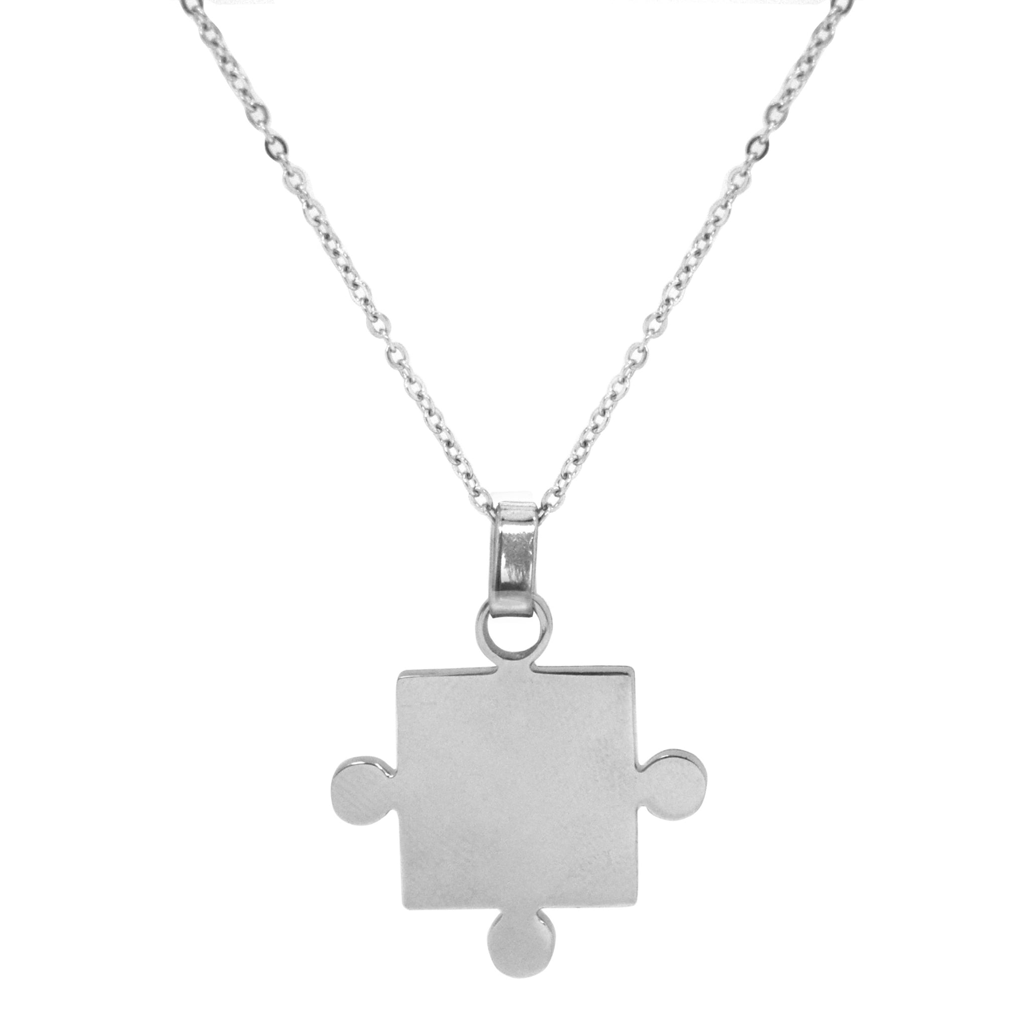 ESN 6085: Couple Jigsaw Necklace w/ 17.5" Link Chain