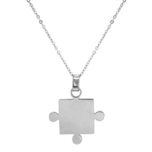 ESN 6085: Couple Jigsaw Necklace w/ 17.5