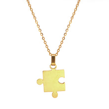 SET 6087: Gold Plated Jigsaw Puzzle Couple Necklace Set (Left and Right)