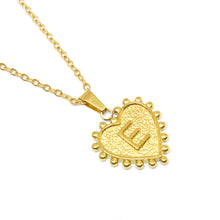 Gold-Plated Letter Accented Heart (18x20mm) Necklace w/ 18