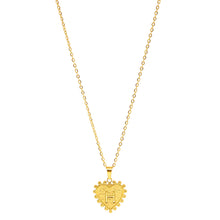 Gold-Plated Letter Accented Heart (18x20mm) Necklace w/ 18