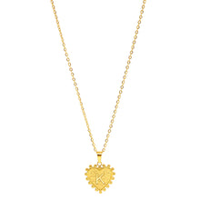 Gold-Plated Letter Accented Heart (18x20mm) Necklace w/ 18