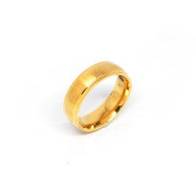 ESR 7538: Kylie All Gold-Plated 6mm Satin Ring w/ Etched Edges