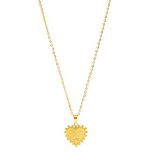 Gold-Plated Letter Accented Heart (18x20mm) Necklace w/ 18