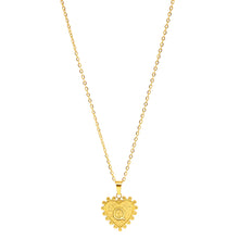 Gold-Plated Letter Accented Heart (18x20mm) Necklace w/ 18