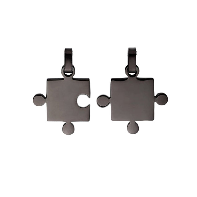 ESP 5590: Black Coated Couple Jigsaw Pendant