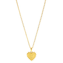 Gold-Plated Letter Accented Heart (18x20mm) Necklace w/ 18