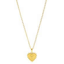 Gold-Plated Letter Accented Heart (18x20mm) Necklace w/ 18